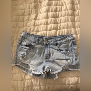 PINK Victoria's Secret Light Blue Ripped Jean Shorts